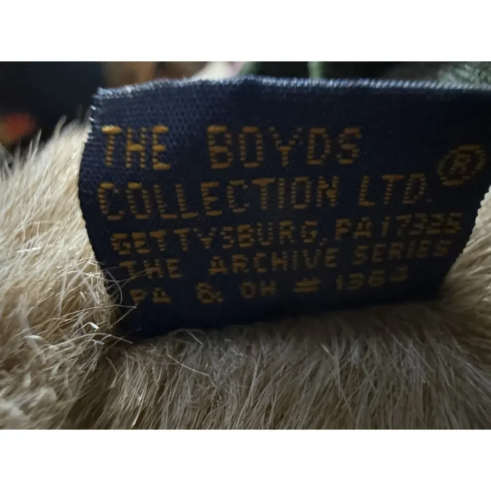 Boyds Bears 12” Teddy Bear Burgundy Winter Coat Hood Scarf Christmas Holiday